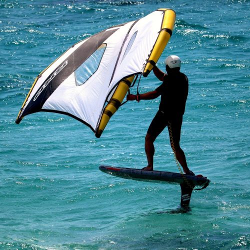 Man wing surfing on the south coast